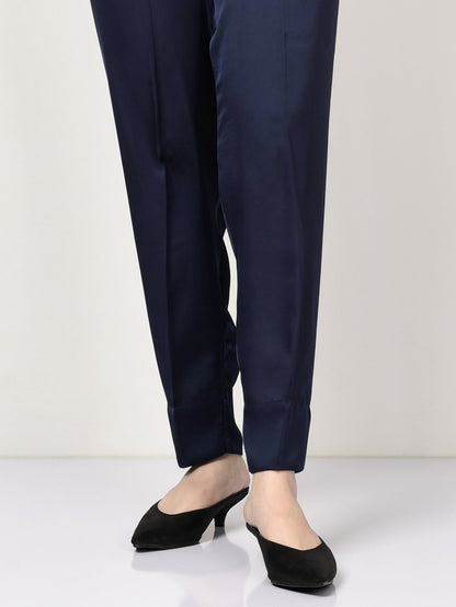 Limelight - Silk Straight Trouser - Navy Blue