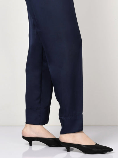 Limelight - Silk Straight Trouser - Navy Blue