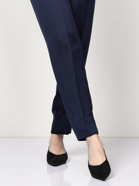 Limelight - Silk Straight Trouser - Navy Blue