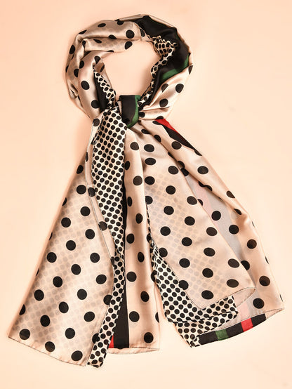 Printed Doted Silk Scarf