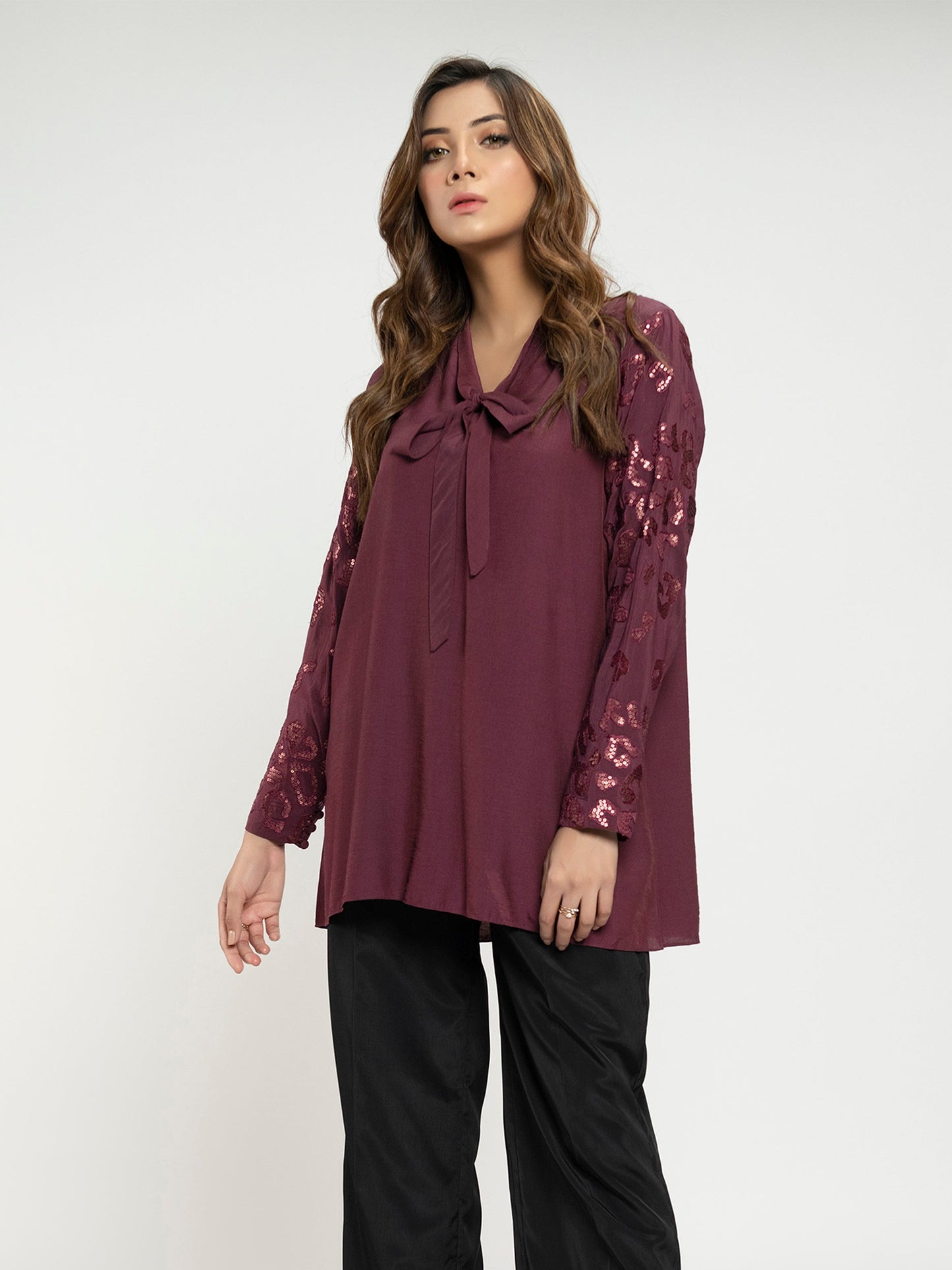 Limelight - Embroidered Silk Top