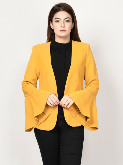 Limelight - Ruffle Sleeved Coat - Yellow