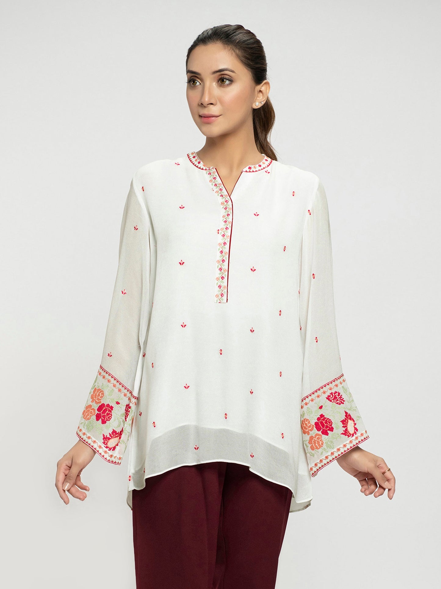 Limelight - Embroidered Chiffon Top