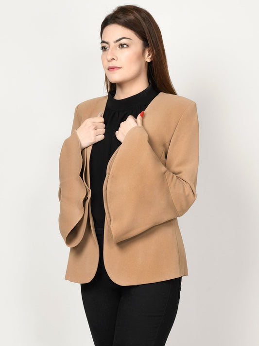 Limelight - Ruffle Sleeved Coat - Brown