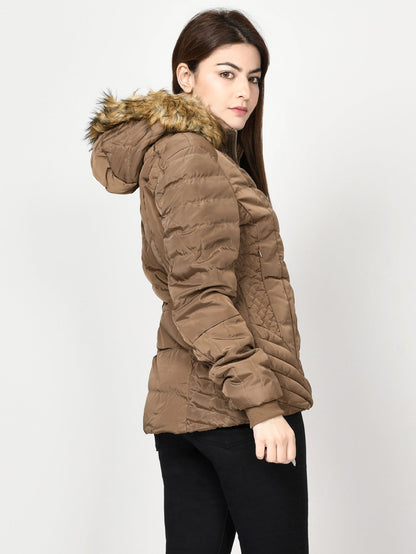 Limelight - Faux Fur Puffer Jacket - Light Brown