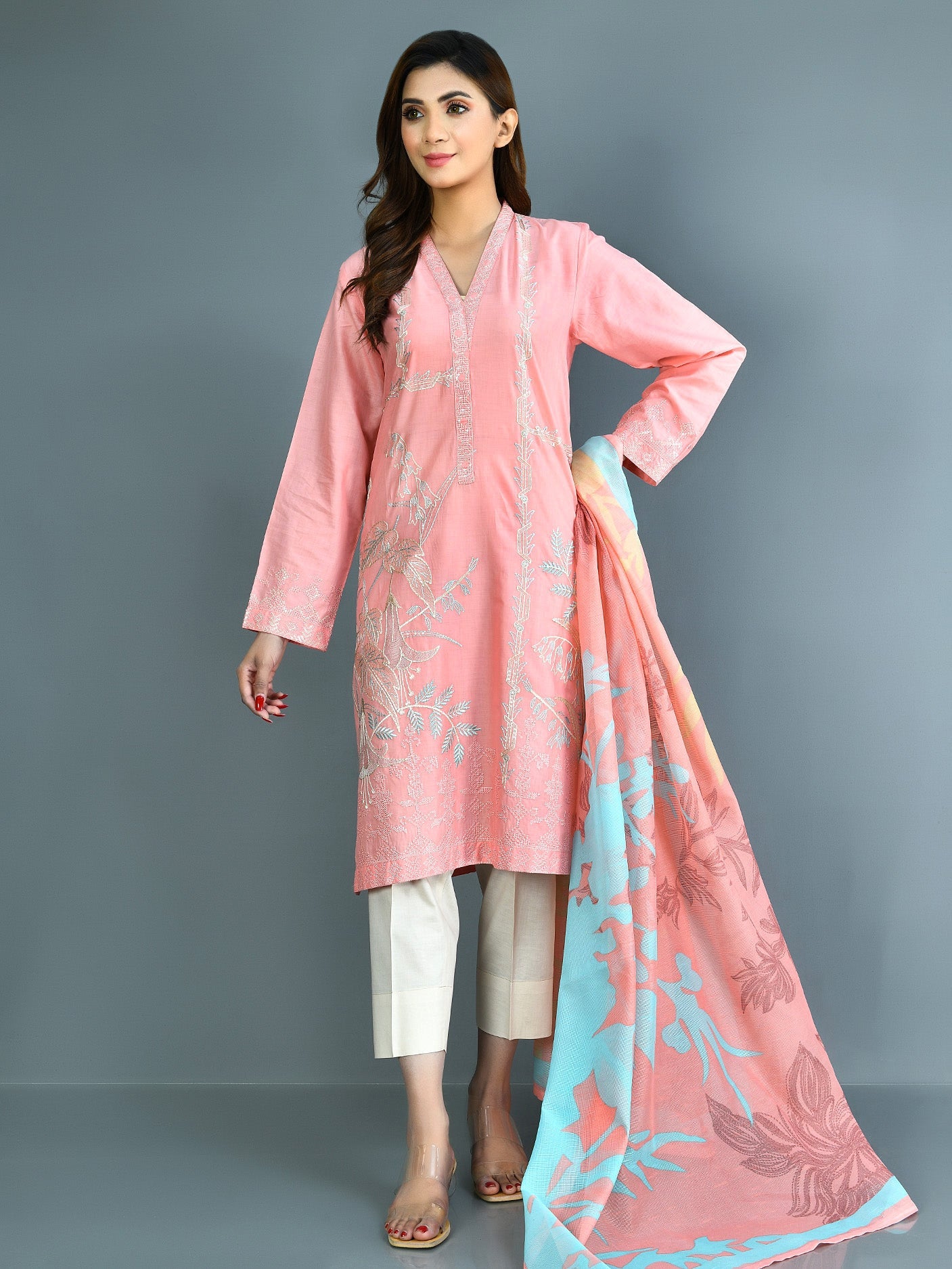 Limelight - Embroidered Lawn Suit