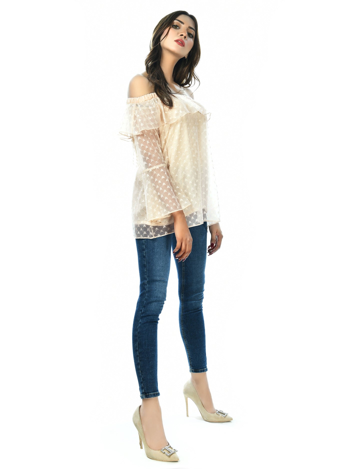 Limelight - Embroidered Off Shoulder Top