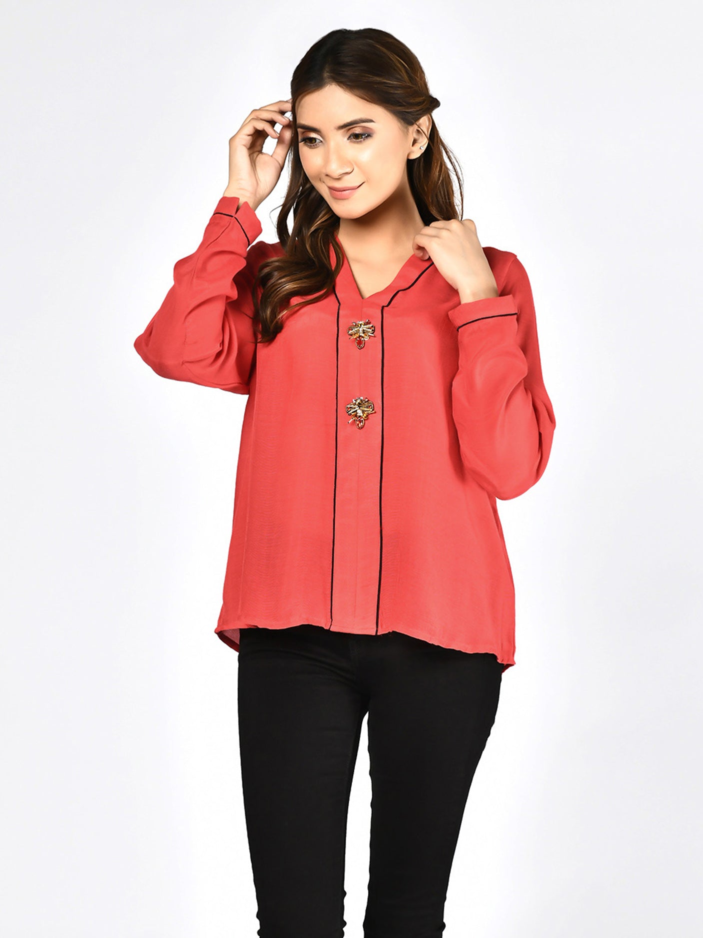 Limelight - Embellished Red Top