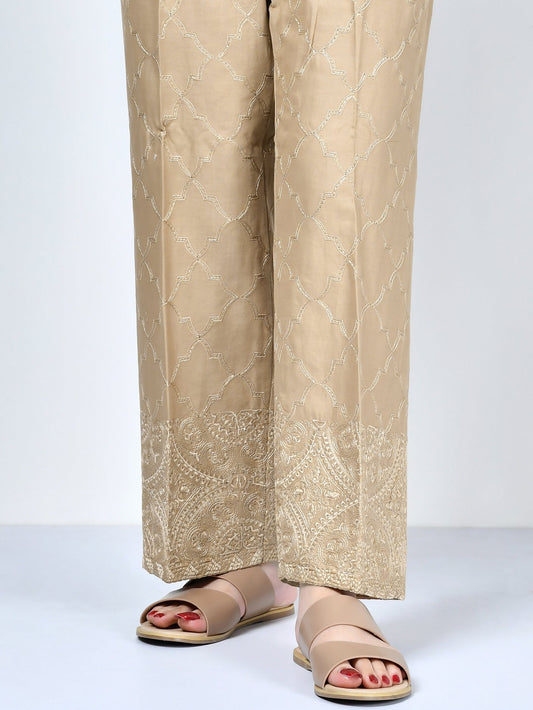 Embroidered Satin Pants