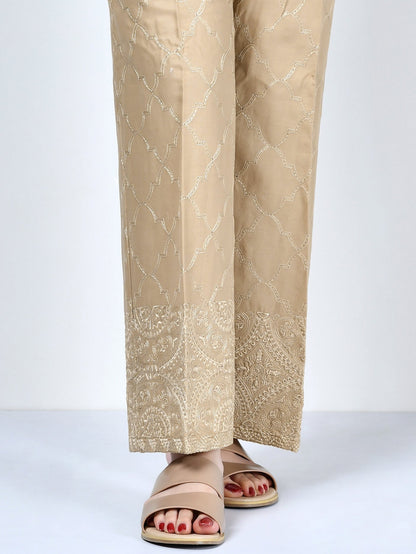 Embroidered Satin Pants