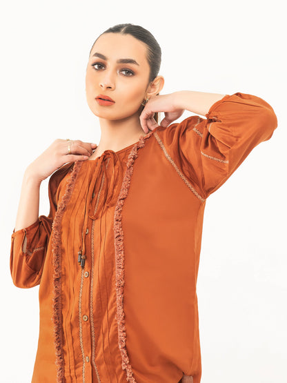 Linen Kurti-Embroidered (Pret)