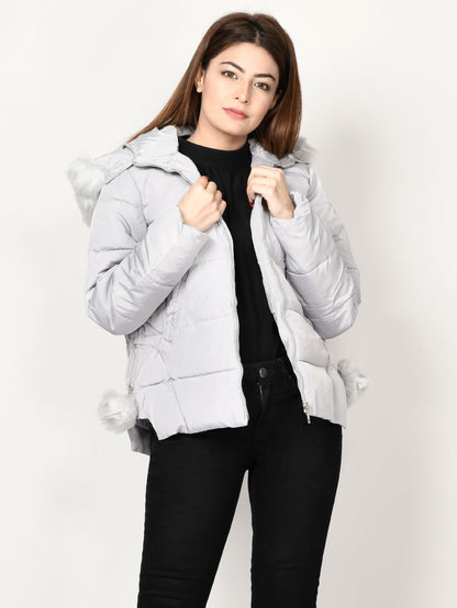 Limelight - Faux Fur Puffer Jacket - Grey