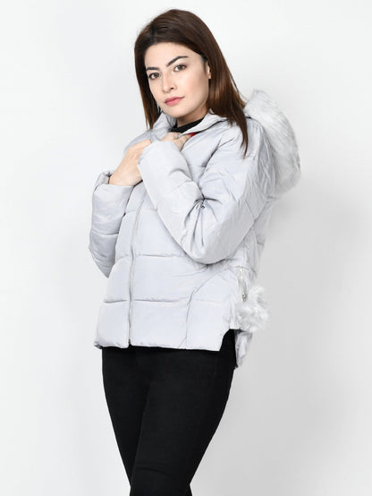 Limelight - Faux Fur Puffer Jacket - Grey