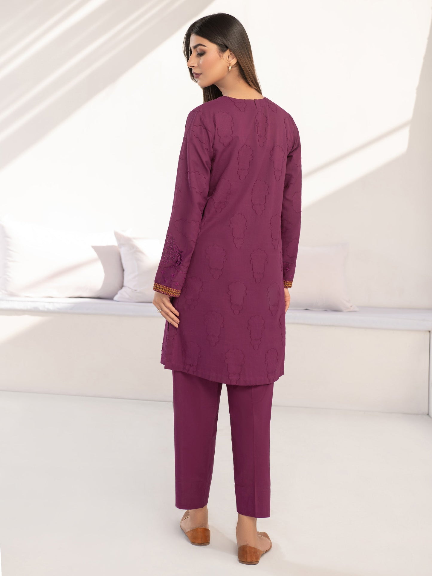 Limelight - 2 Piece Self-Jacquard Suit-Embroidered (Unstitched)