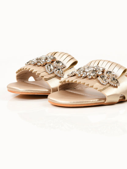 Limelight - Stone Fringe Slides - Gold