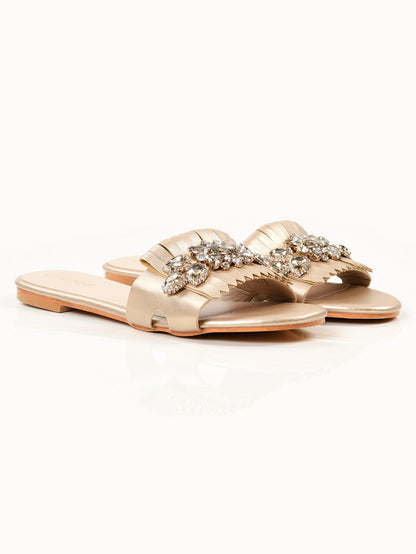 Limelight - Stone Fringe Slides - Gold