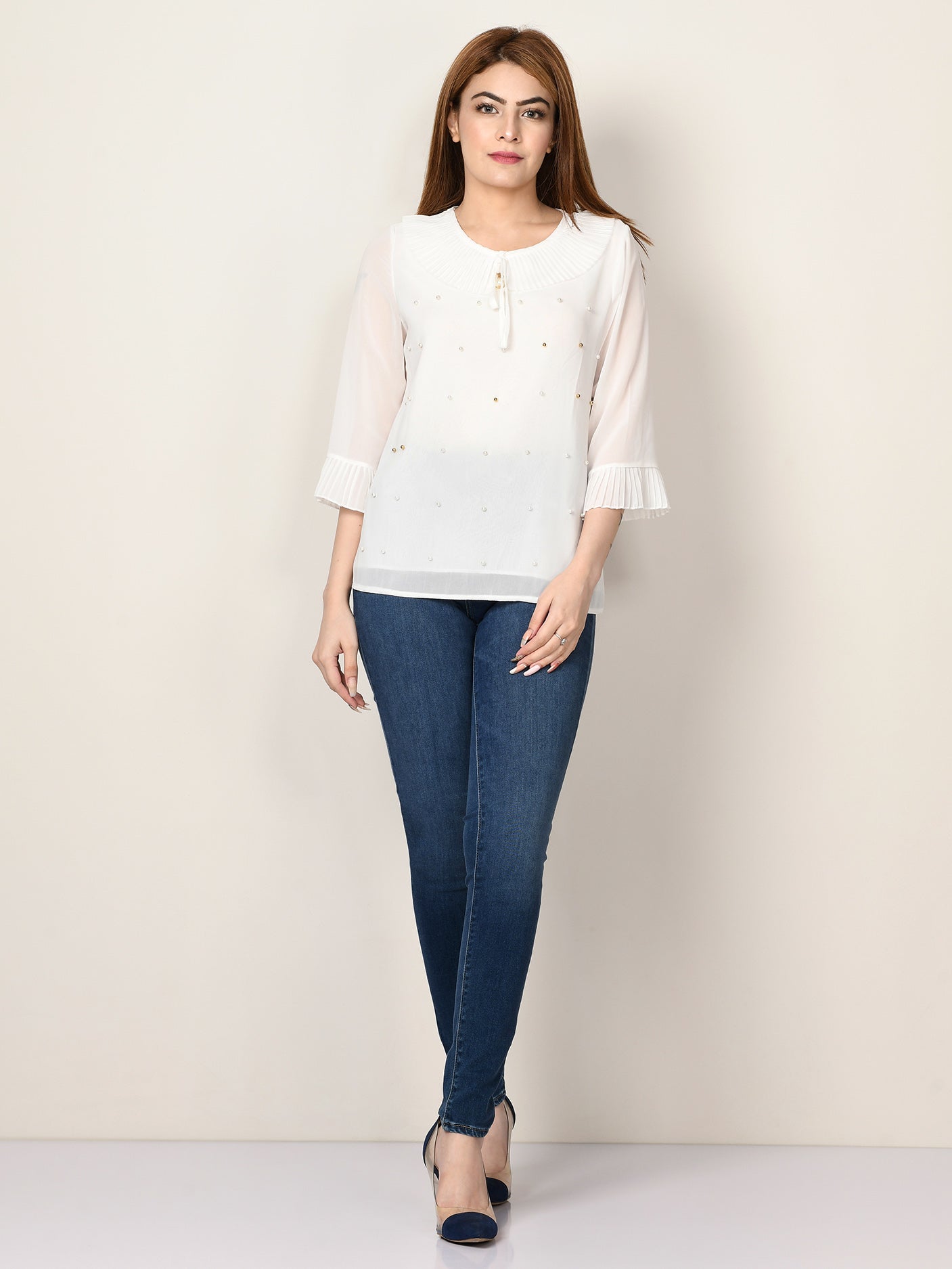 Limelight - Pleated Chiffon Top