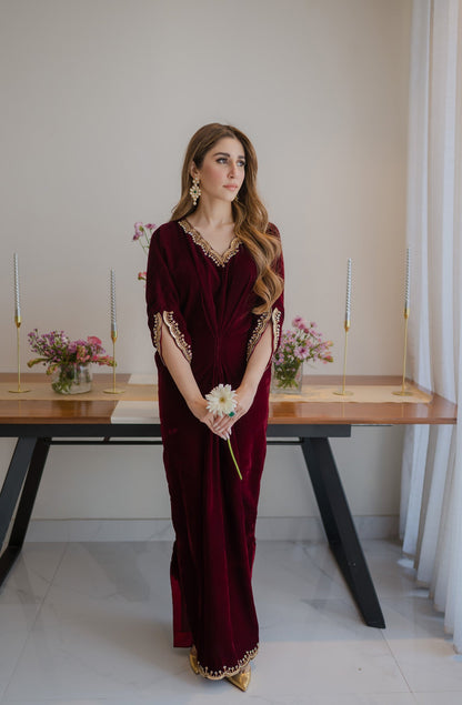 Sammy K - Maroon Velvet Caftan