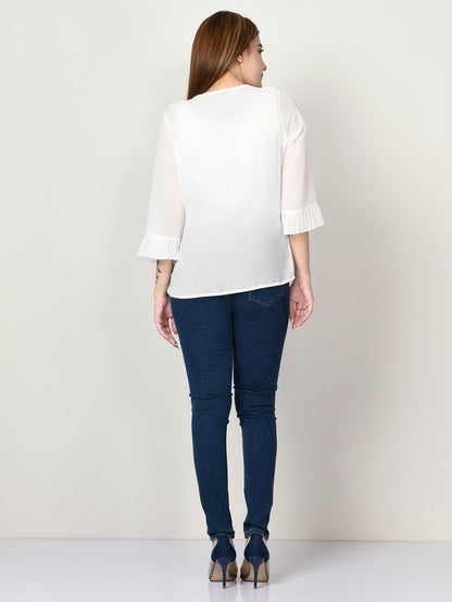 Limelight - Pleated Chiffon Top