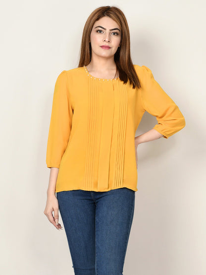 Limelight - Pleated Chiffon Top