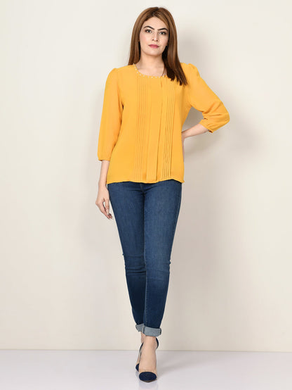 Limelight - Pleated Chiffon Top