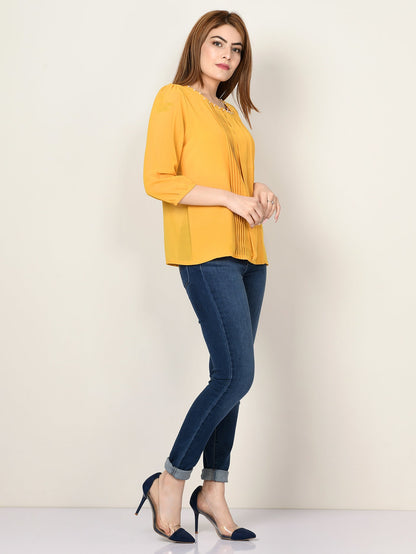 Limelight - Pleated Chiffon Top