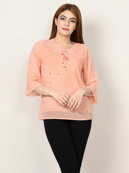 Limelight - Pleated Chiffon Top