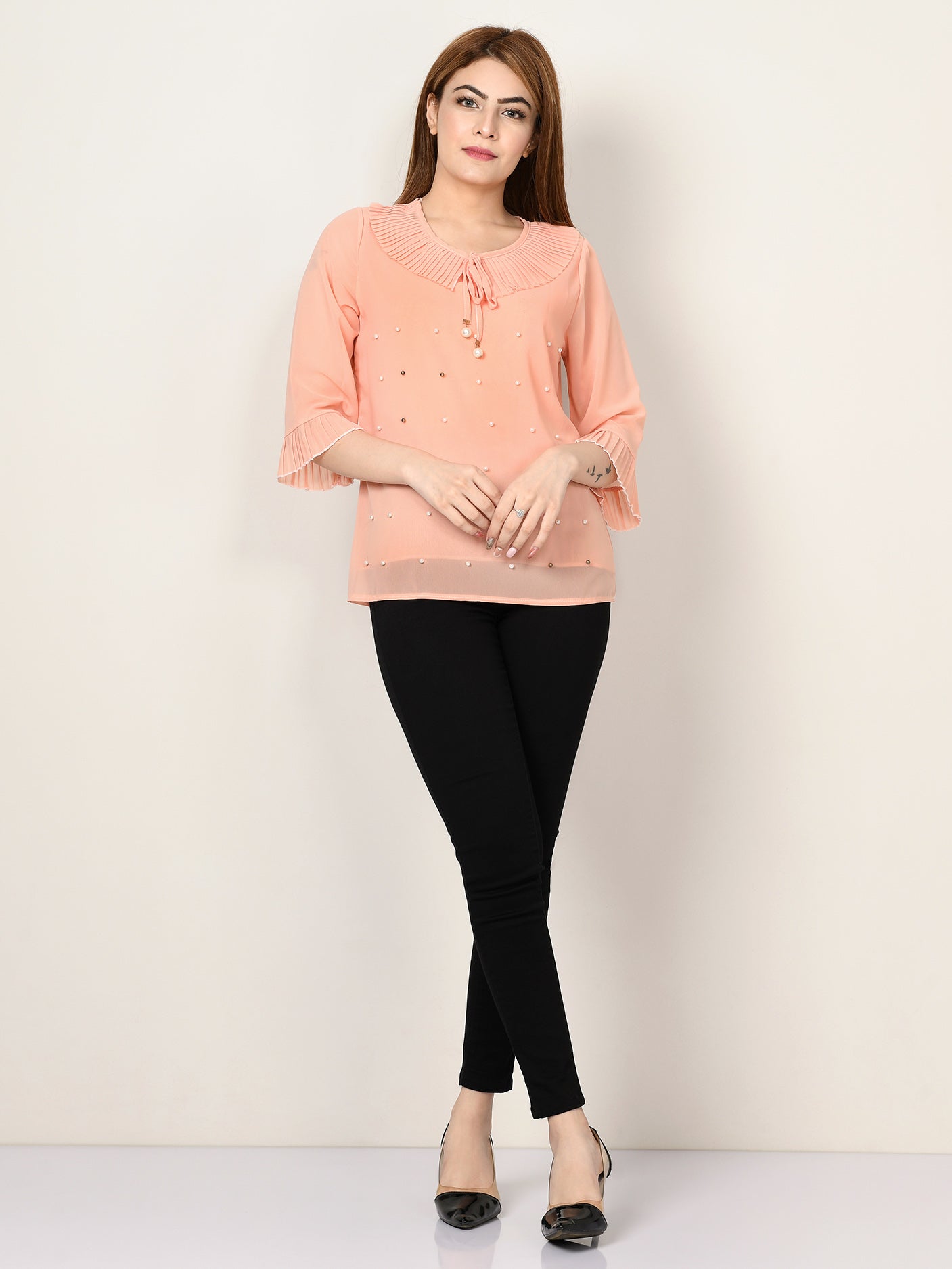 Limelight - Pleated Chiffon Top