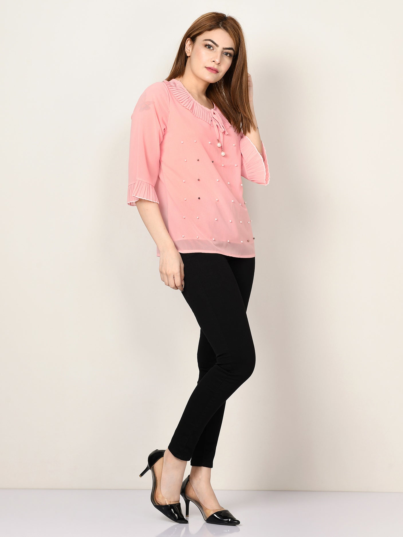 Limelight - Pleated Chiffon Top