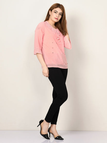 Limelight - Pleated Chiffon Top