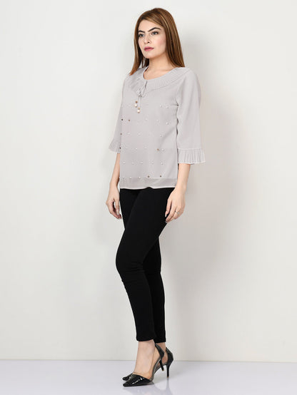 Limelight - Pleated Chiffon Top