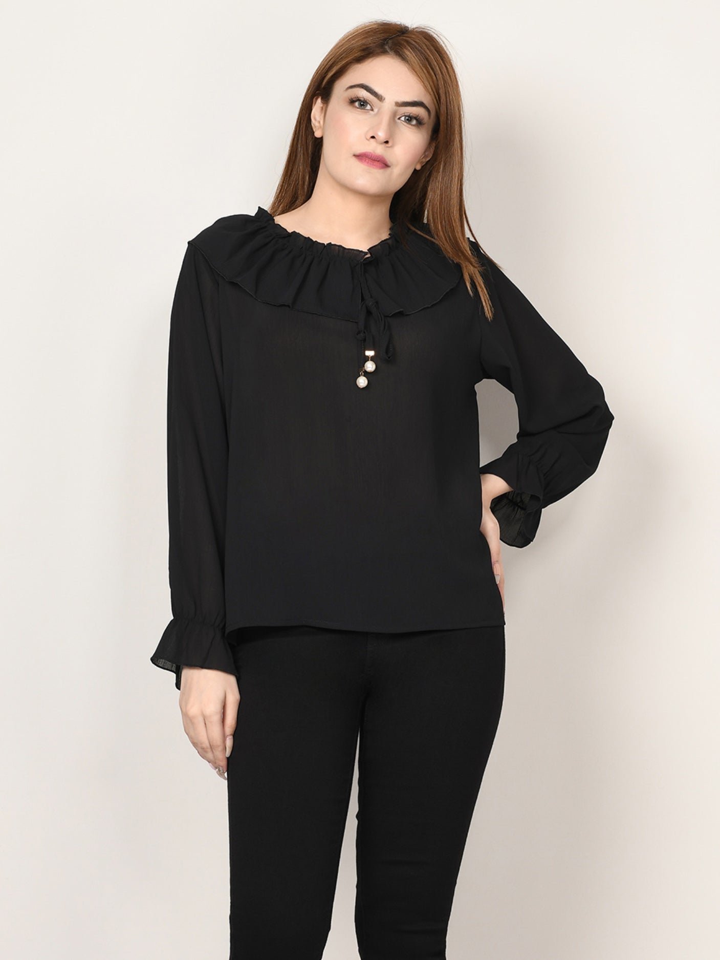 Limelight - Ruffle Neck Top