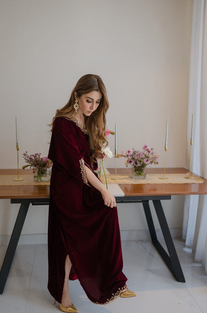 Sammy K - Maroon Velvet Caftan