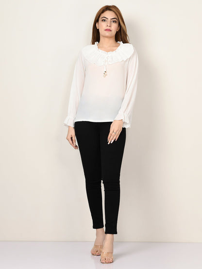 Limelight - Ruffle Neck Top