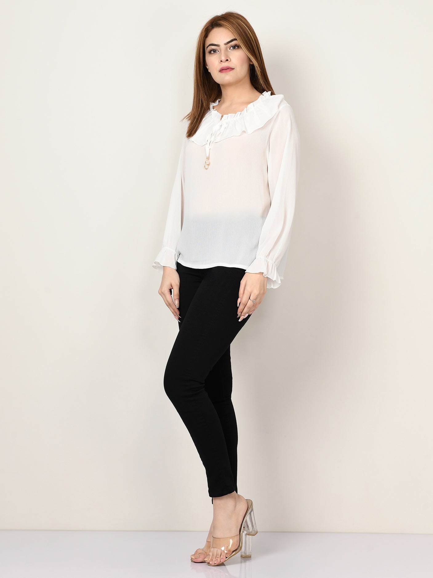 Limelight - Ruffle Neck Top
