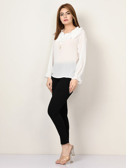 Limelight - Ruffle Neck Top