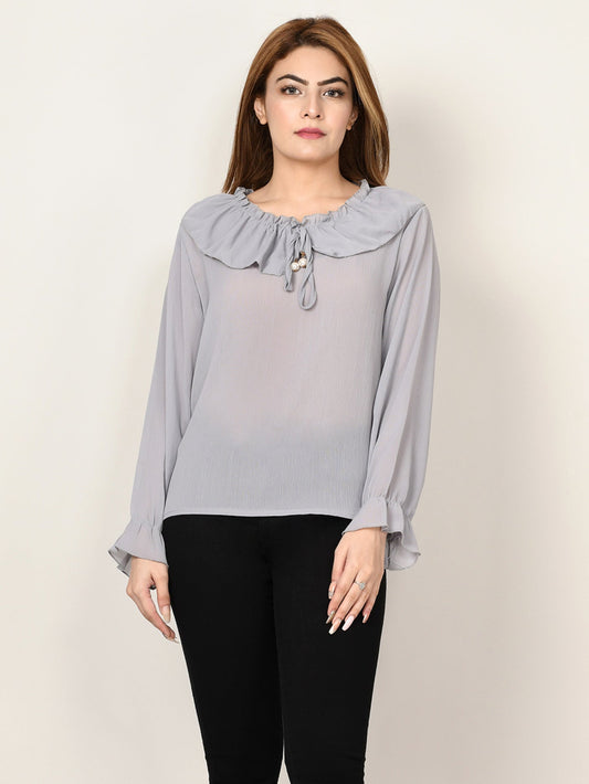 Limelight - Ruffle Neck Top