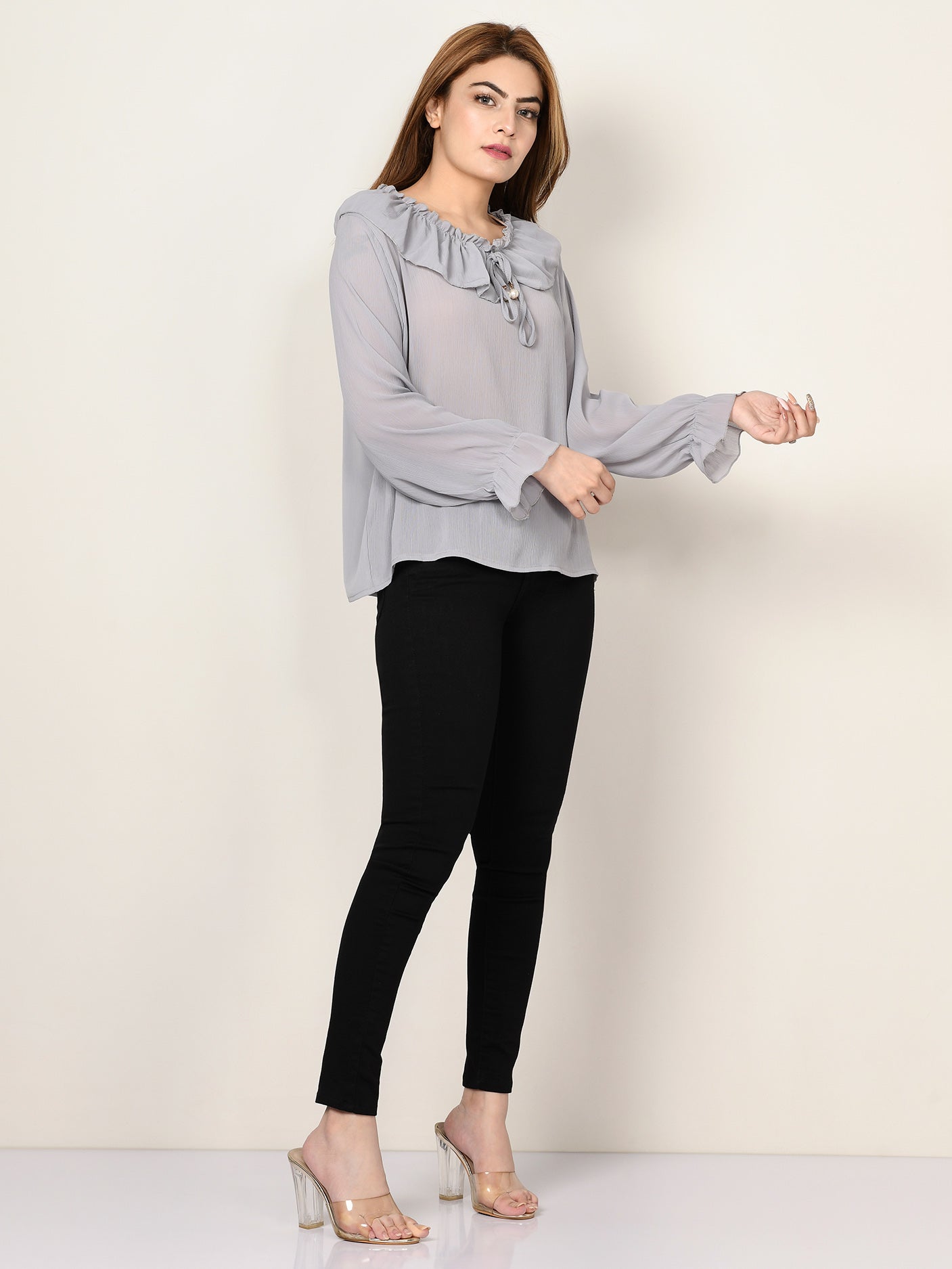 Limelight - Ruffle Neck Top