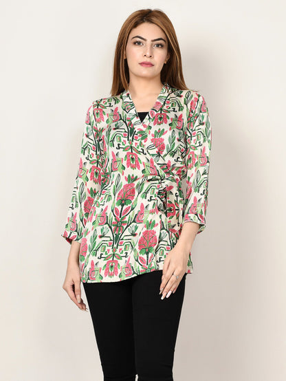 Limelight - Printed Satin Top