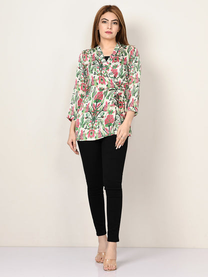 Limelight - Printed Satin Top