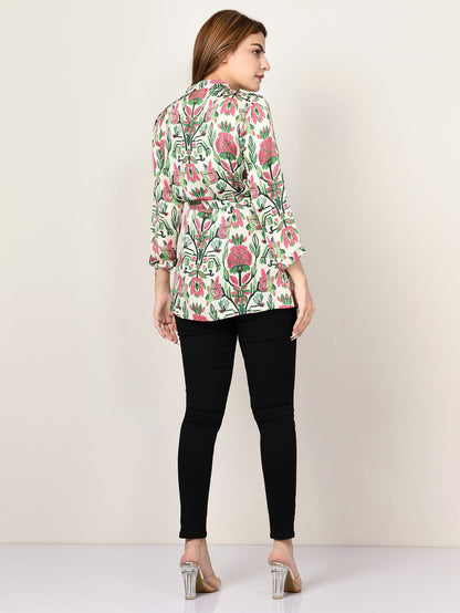 Limelight - Printed Satin Top