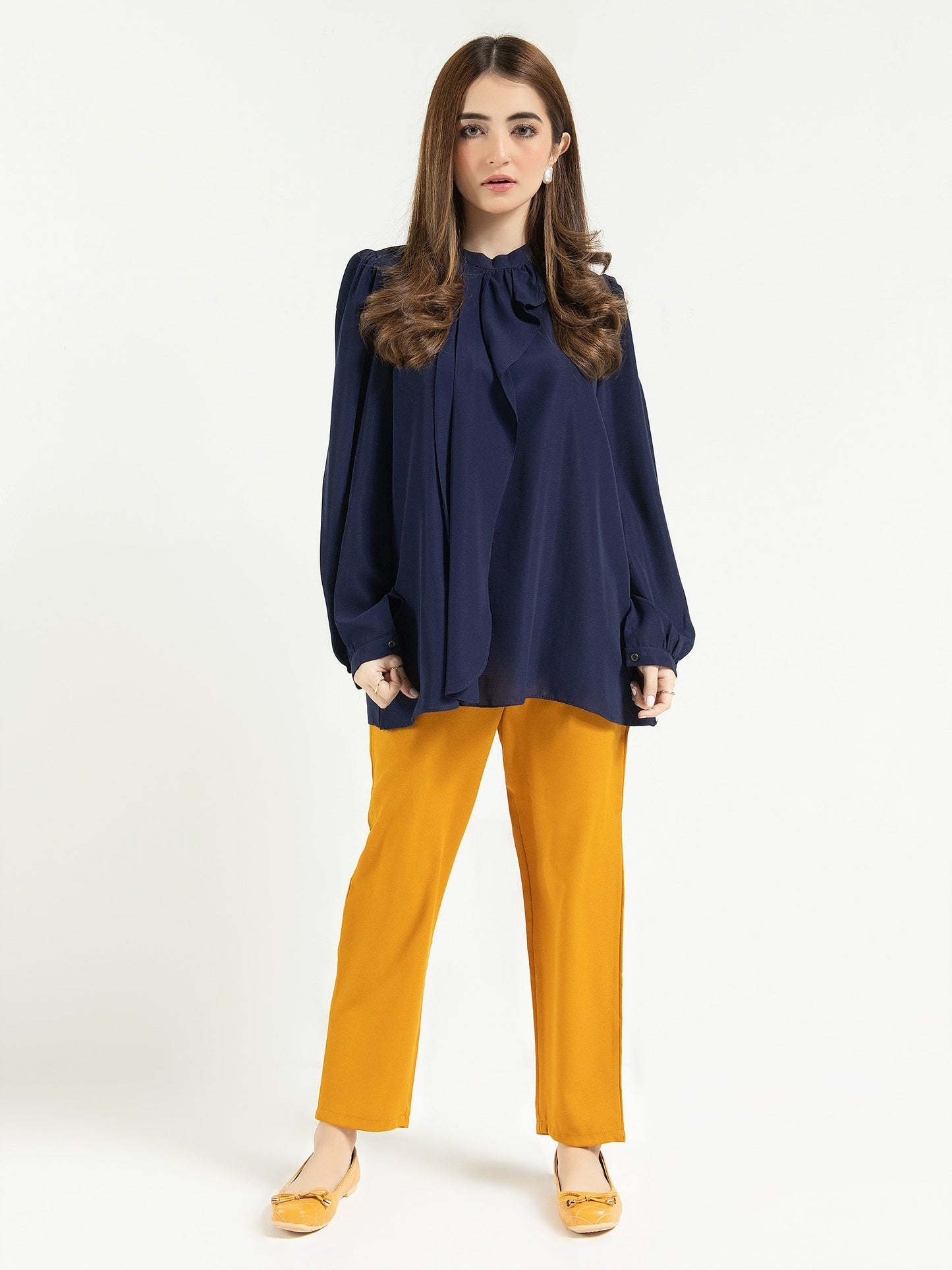 Limelight - Plain Puff Pleated Top