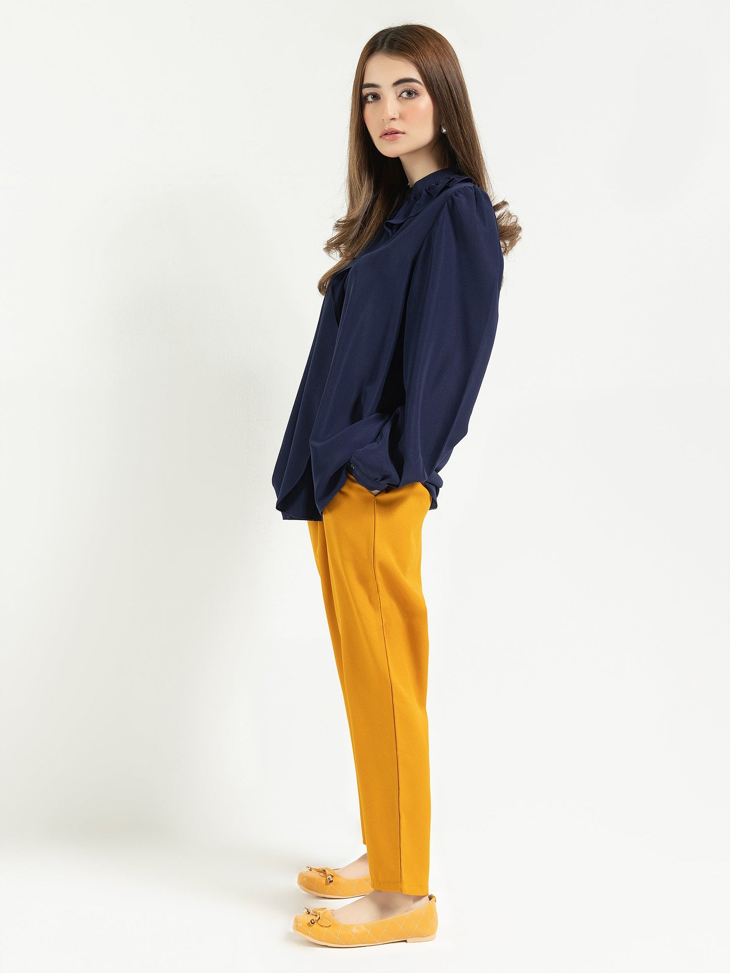 Limelight - Plain Puff Pleated Top