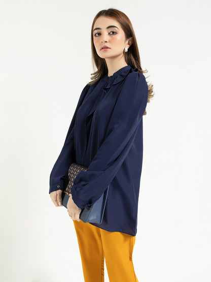 Limelight - Plain Puff Pleated Top