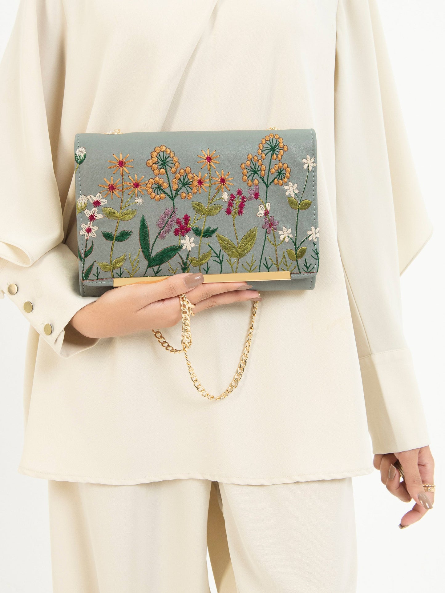 Embroidered Clutch