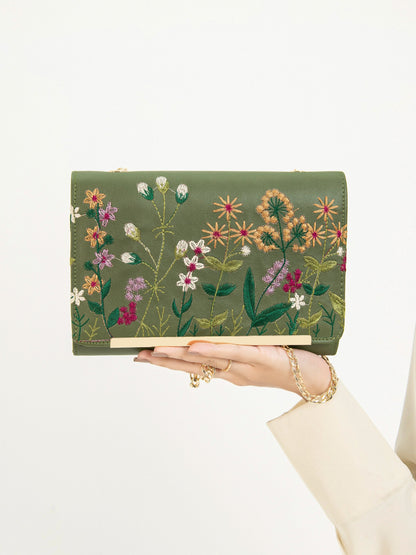 Embroidered Clutch