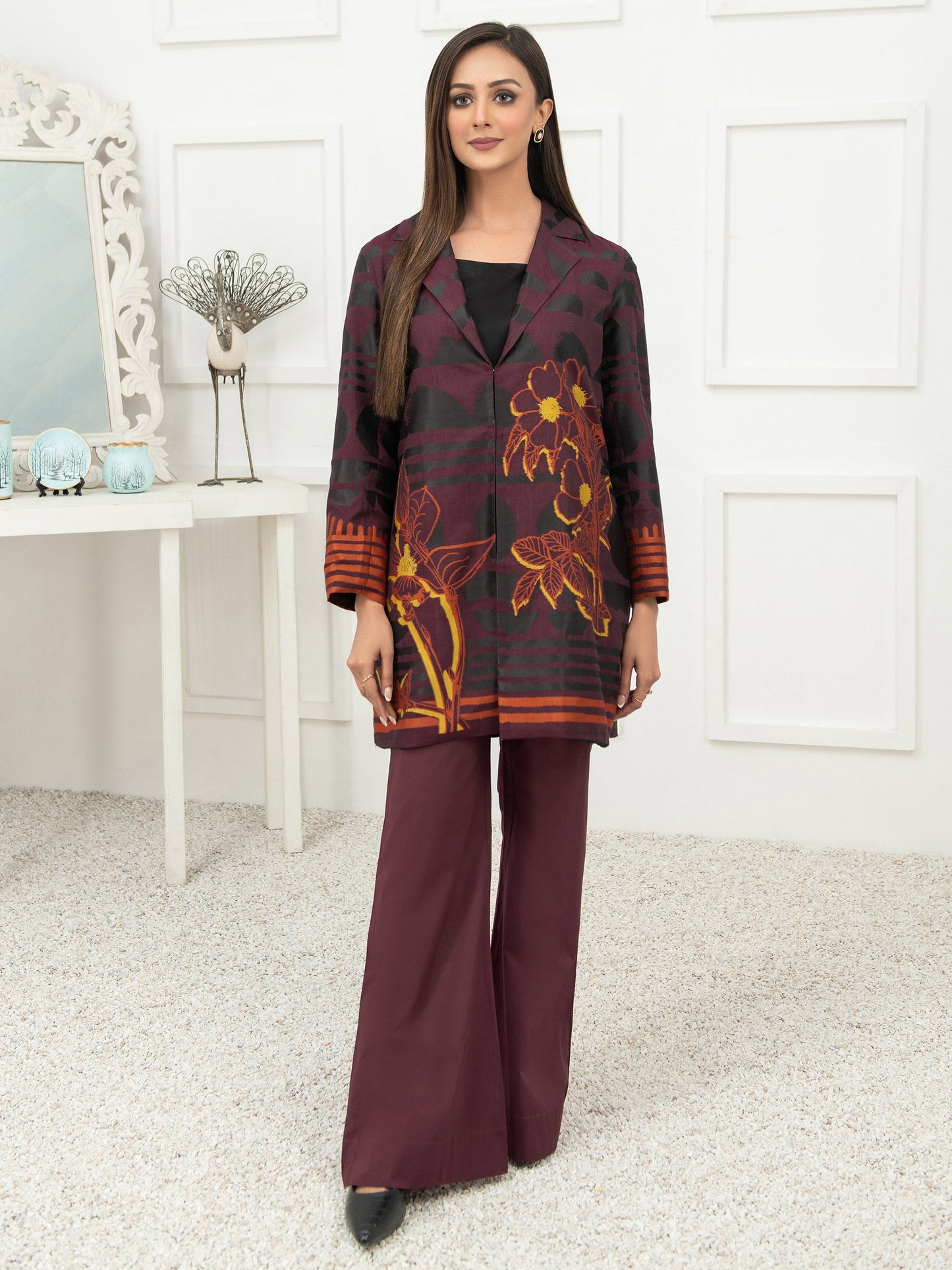 Limelight - 2 Piece Jacquard Suit-Printed (Unstitched)