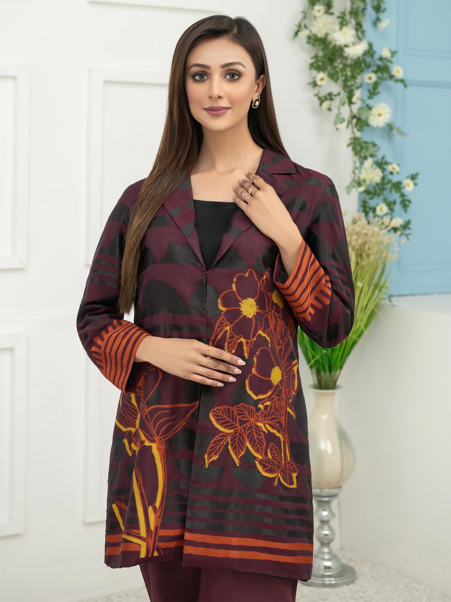 Limelight - 2 Piece Jacquard Suit-Printed (Unstitched)