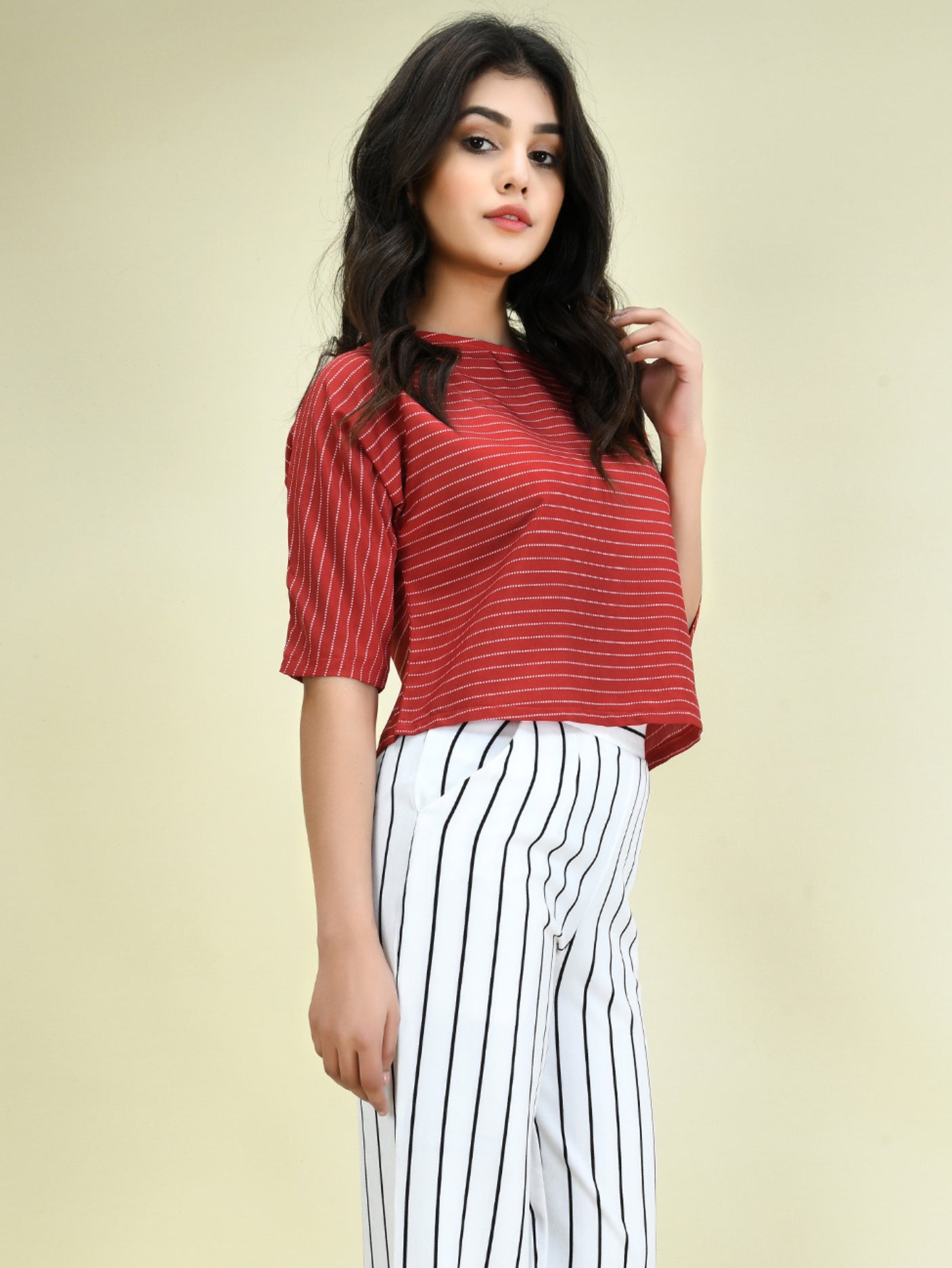 Limelight - Striped Crop Top