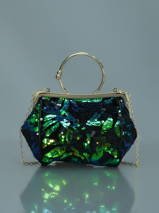 Limelight - Velvet Sequin Clutch